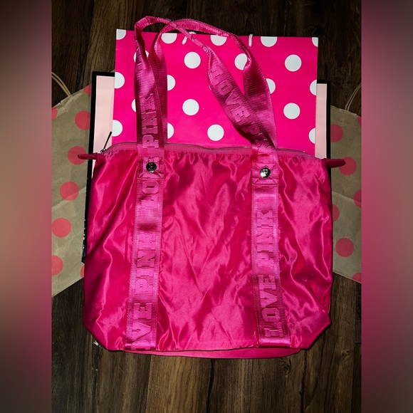 Vintage RARE HTF VS PINK Old School Large Tote Bag. - Picture 5 of 11